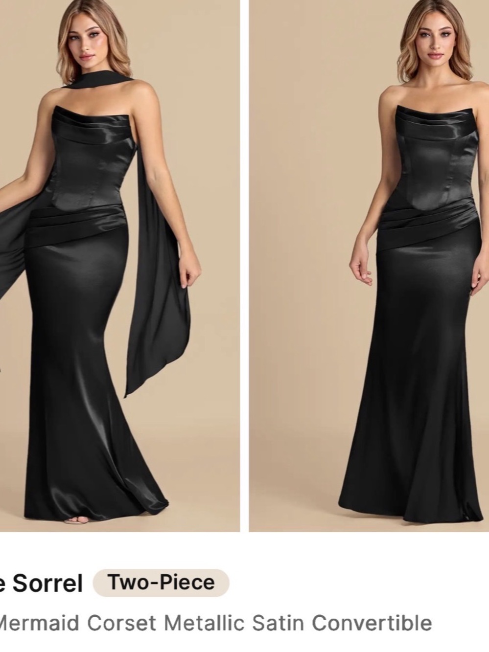 Azazie Sorrell Black Satin Dress